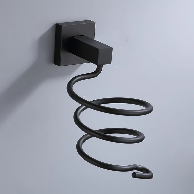 

Держатель для фена Настенный органайзер Спиральная подставка-держатель Стойка из алюминиевого сплава Компактная полка для хранения Аксессуары для ванной комнаты