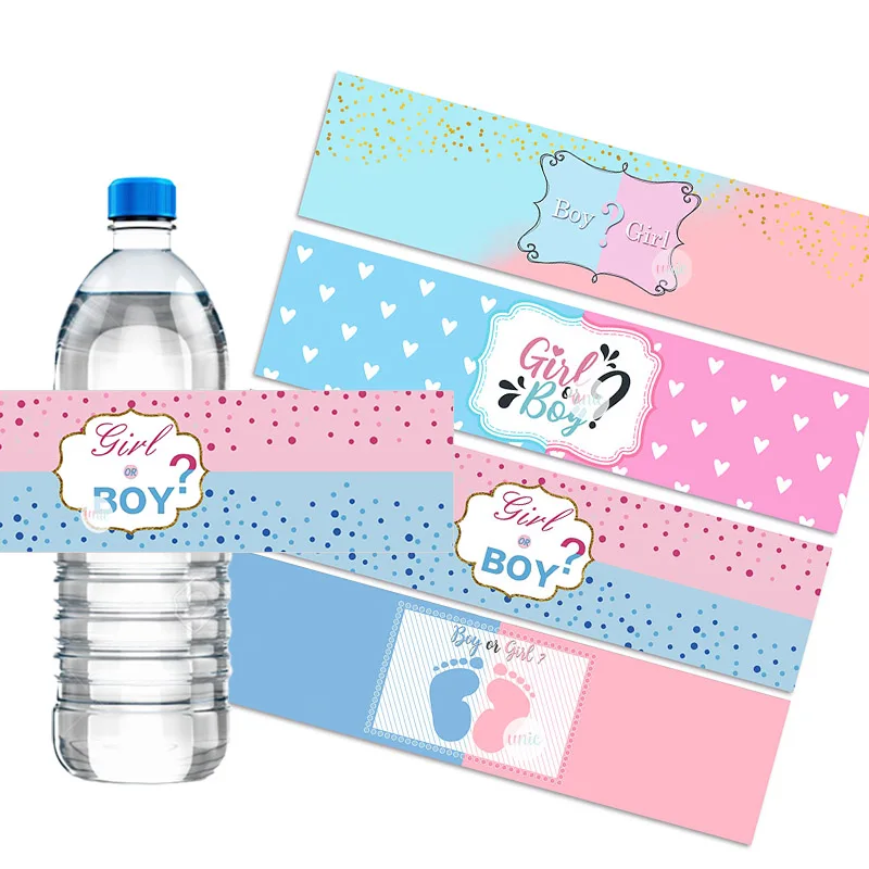 10pcs Gender Reveal Party Decor Water Bottle Labels Stickers Box Decor Boy or Girl It' A Boy It's A Girl Baby Shower Party