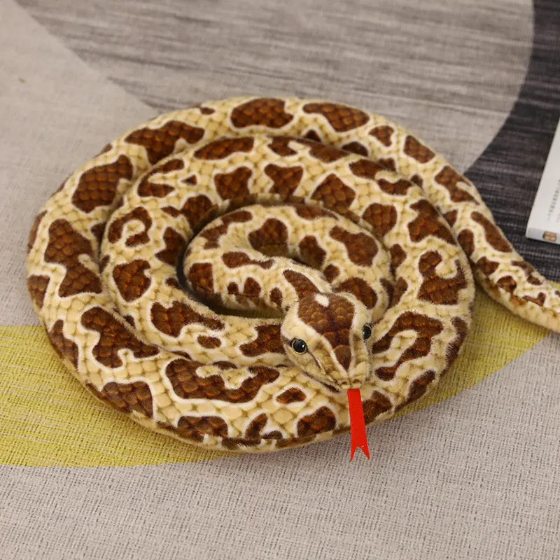 1pc 200cm Giant Snakes Plush Toy Simulation Long Golden Python Stuffed Snake Plushie Children Boys Gift Home Decoration