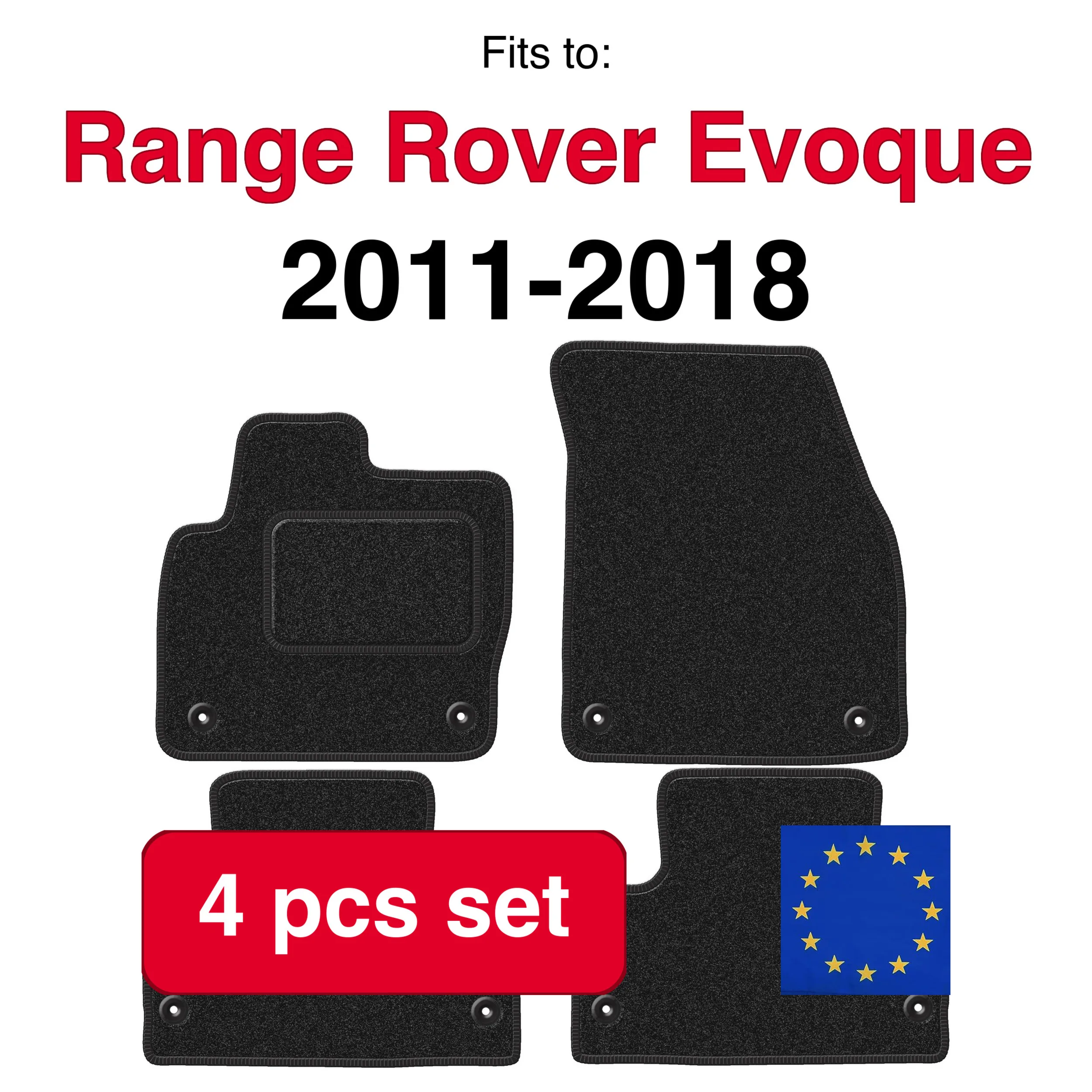 Image of ANTHRA Velours-Automatten für Range Rover Evoque SUV (2011-2018) - Anthrazit (4 Stück) passgenaues Automattenset