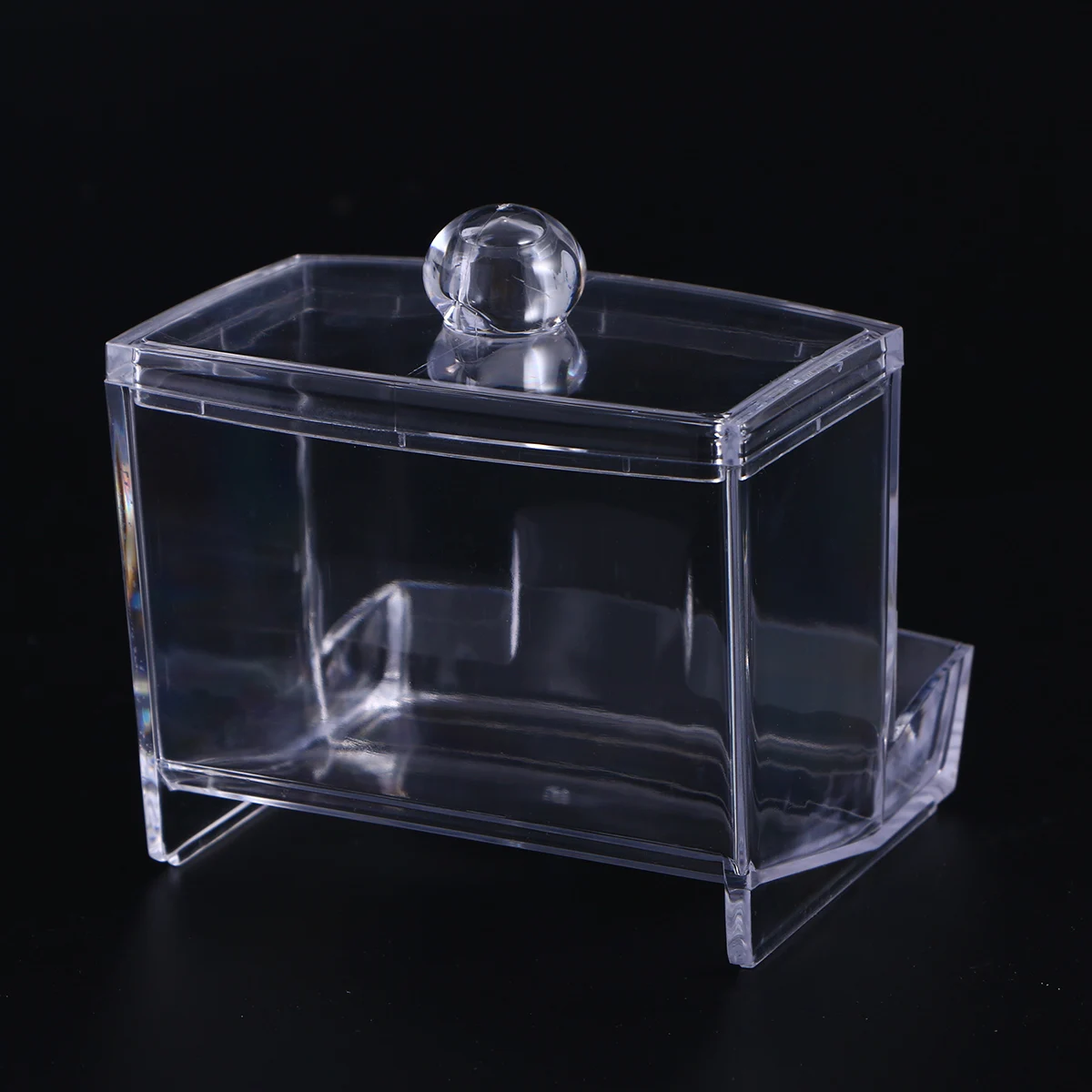 

Transparent Cotton Swab Storage Box Clear Acrylic Organizer Dispenser Container for Cotton Balls Pens Brushes Desktop