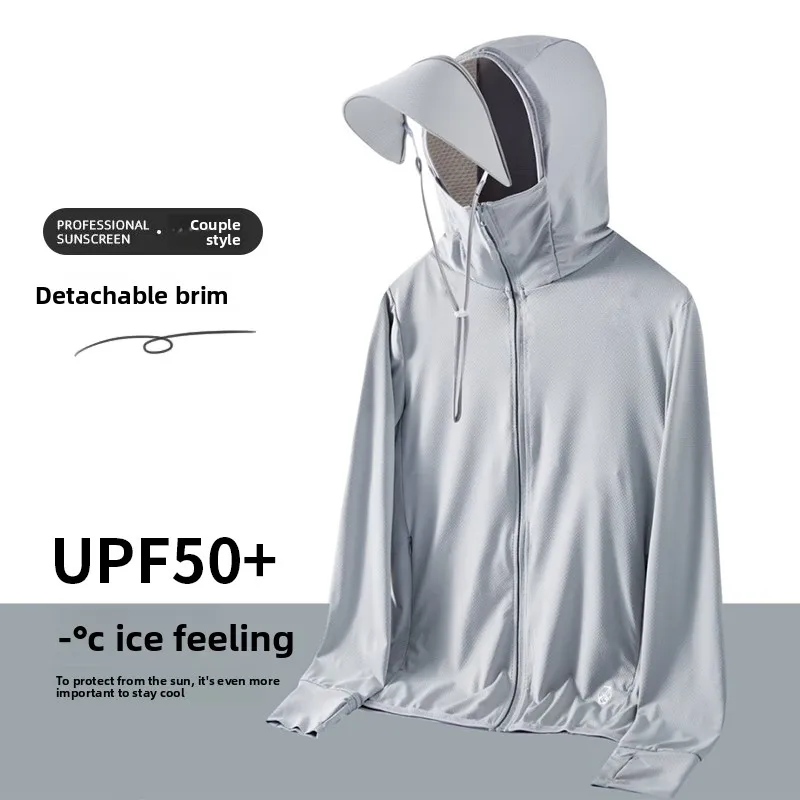 UPF50+ UV Men Breathable Fishing Jacket Outdoor Sports Shirt Running Protection Ice Silk Cool Feeling Sun Protection Lightweight view 5