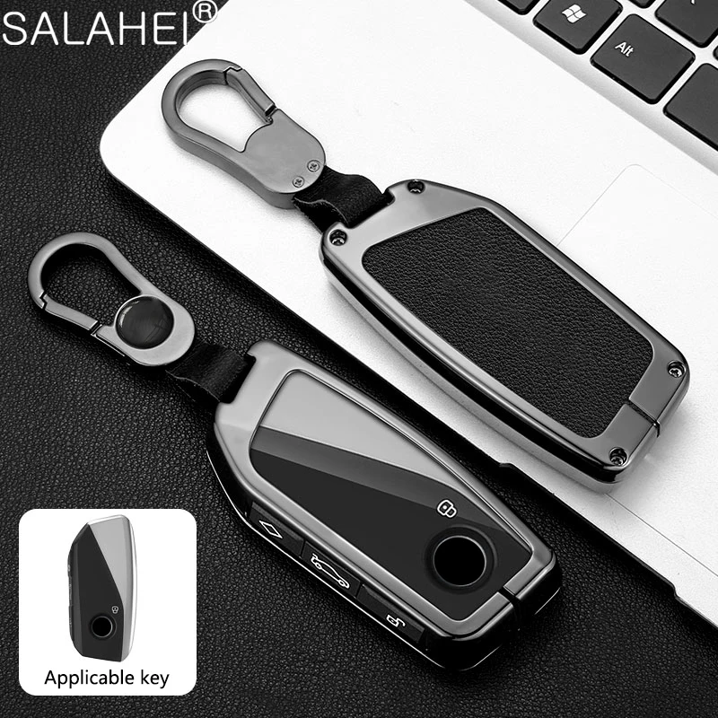 

Leather Car Smart Remote Key Case Cover Keychain For 2023 BMW Energy Ix XM I7 X7 7 Series Keyless Protector Shell Accessories