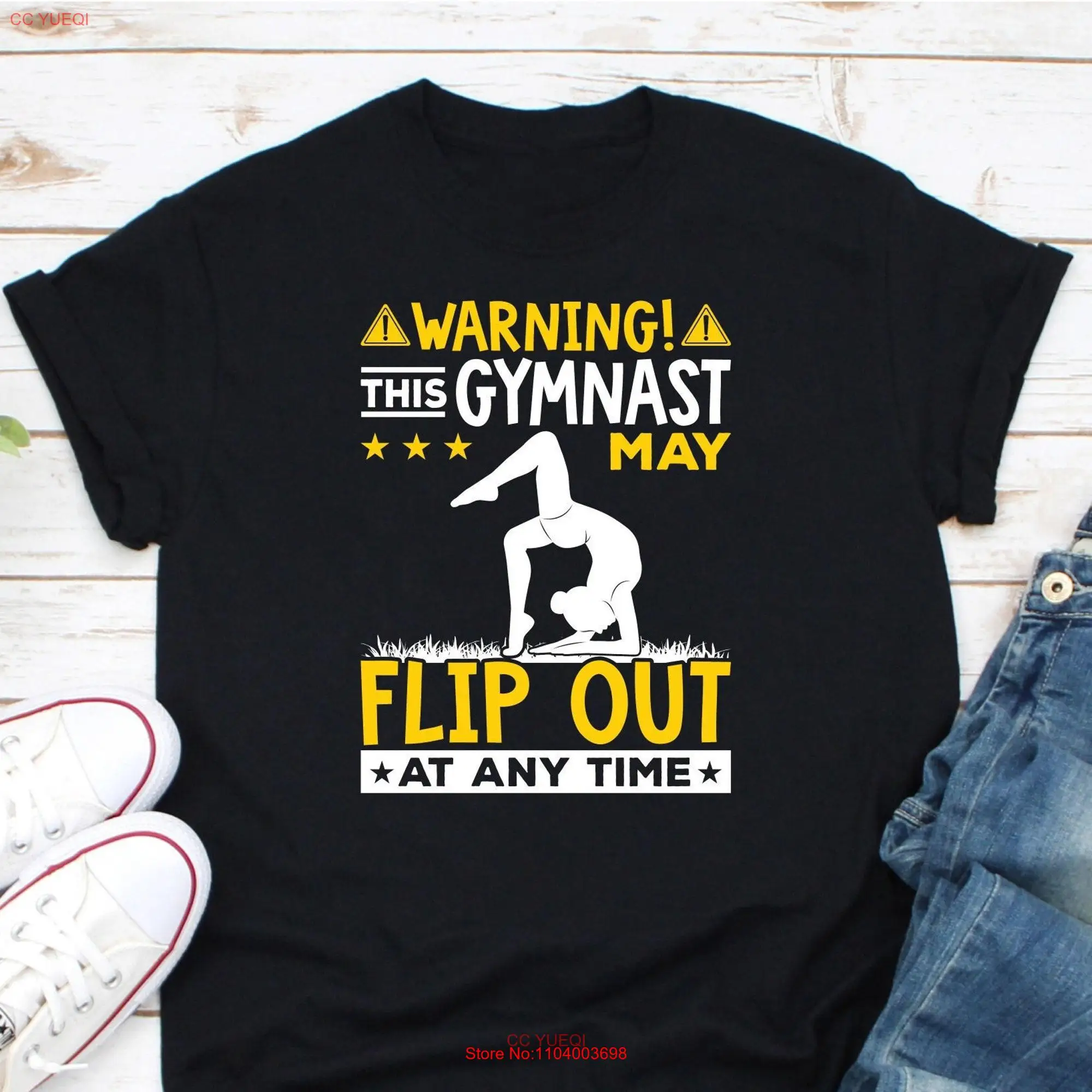 Warning This Gymnast May Flip Out At Any Time T Shirt Gymnastics Awesome Squad long or short sleeves