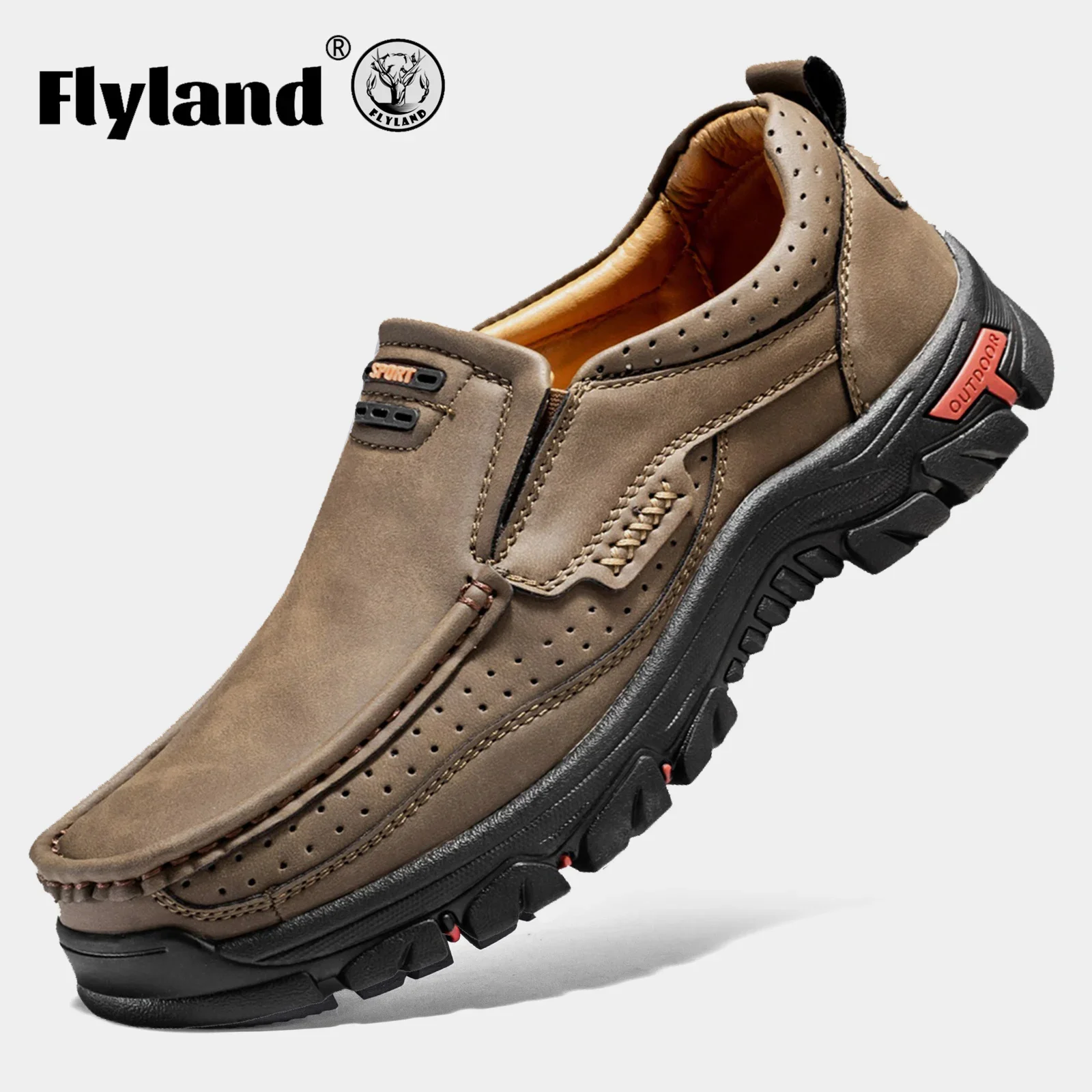 

FLYLAND Handmade Genuine Leather Shoes Men Loafers Casual Dress Shoes Male Driving Flats Moccasins Large Size