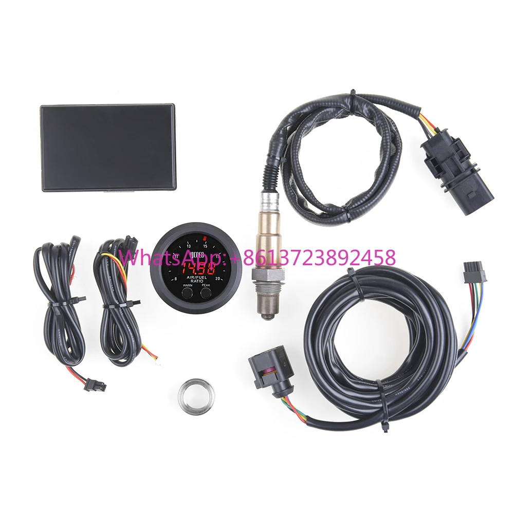 

52mm Air Fuel Ratio Gauge LED Digital Display With Wideband O2 Oxygen Sensor 06J906262AA USA Stock