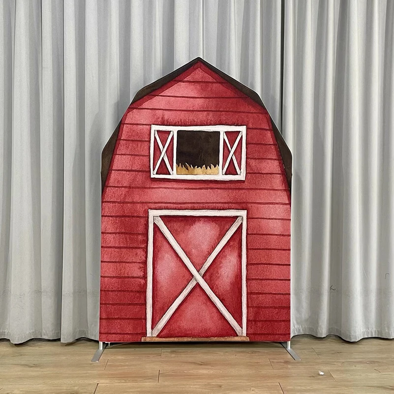 Barn House Arch Stand 5x7.5ft Aluminium Backdrop Frame Custom Backdrops For Weddings Birthday Parties Baby Showers