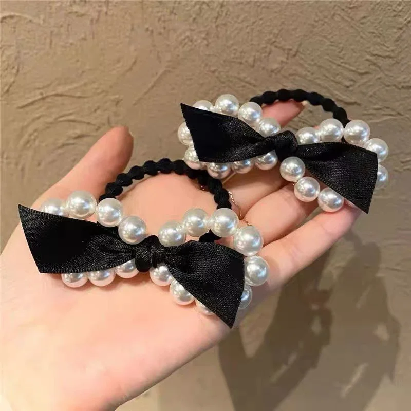 Fashion Woman Pearl Hair Bands Korean Style Hair Ties Scrunchies Girls Ponytail Holders Rubber Band Hair Accessories