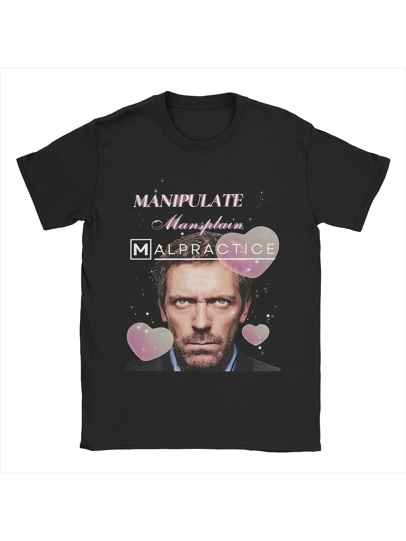 Men's Gregory House Pattern T-shirt | Manipulative Male Interpretation Error Violation Slogans and TV Program Design