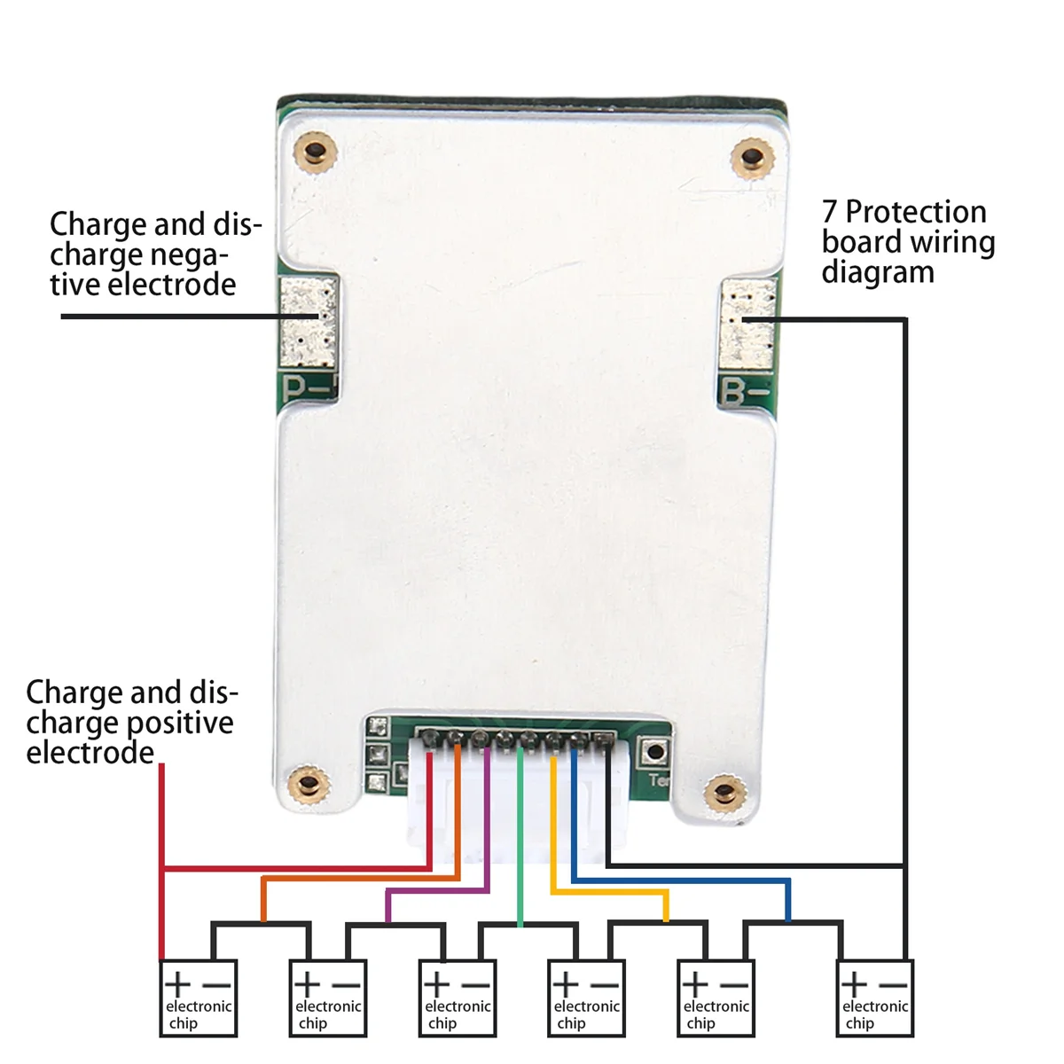 POSV-7 シリーズ 24V 29.4V リチウム電池保護ボード 15A 電流 20A 電流制限、バランス BMS 保護ボード付き