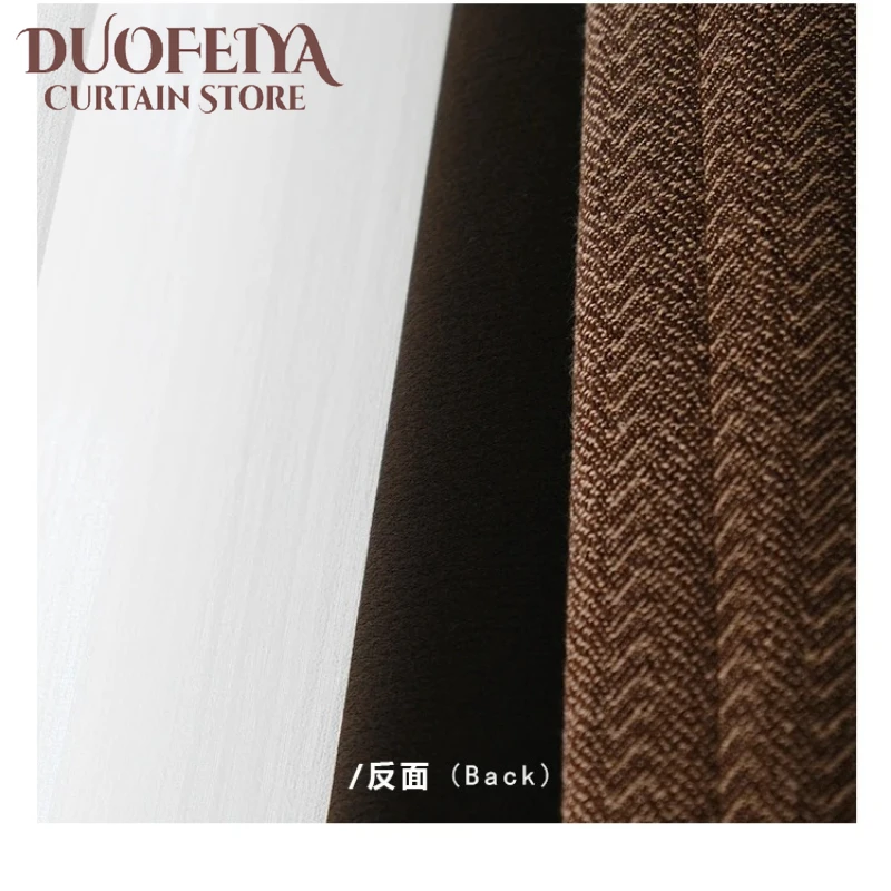 

Retro Cotton and Linen Texture Blackout Curtains for Living Room Bedroom Dining Nature Vertically Custom Size Tulle Decor Drapes