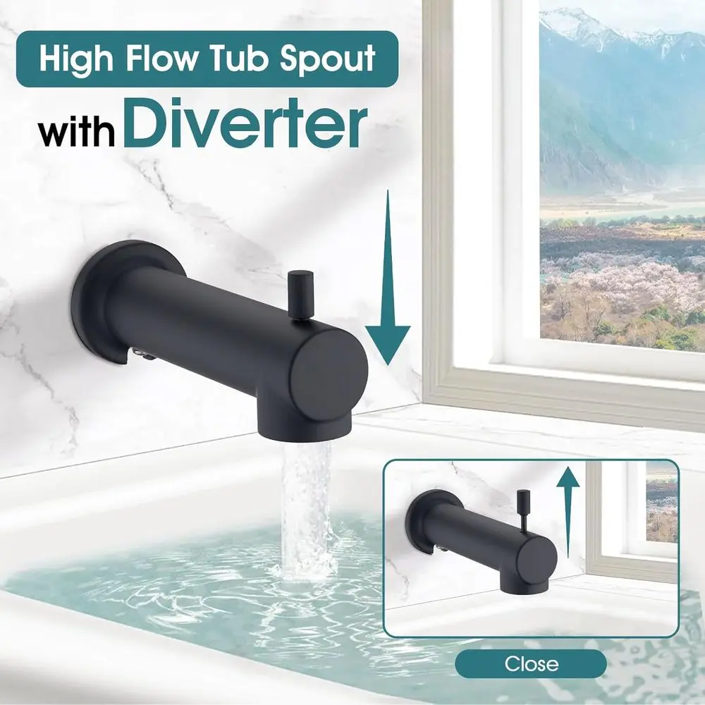 طقم حواف الدش البديلة من سلسلة Delta 1300/1400 مع 12 رأس مطر أسود غير لامع - بدون صمام #6