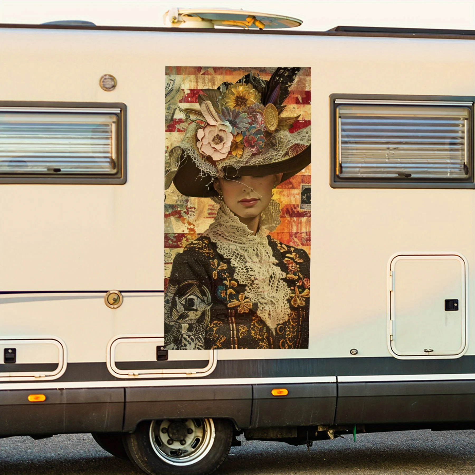 

Винтажная автомобильная наклейка с коллажем, виниловая наклейка для двери автомобиля на колесах, водонепроницаемые самоклеящиеся виниловые наклейки, защита украшений