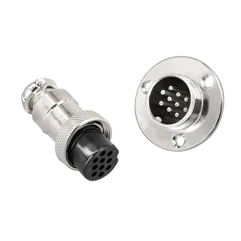 5sets GX12 16 20 Flange mounting 3-hole fixing aviation connector plug&socket 2/3/4/5/6/7/8/9/10/12/14/15pin circular connectors