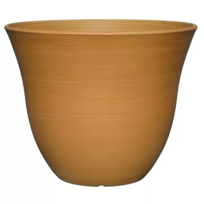 

US Honeysuckle Planter, Patio Pot, 15" Fossil Stone (One Pack) Material Resin，Special Feature Drainage Hole