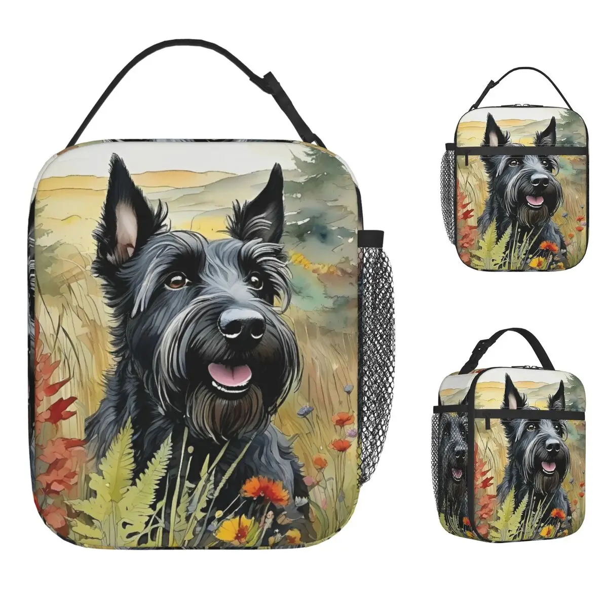 

Сумка для обеда шотландского терьера, школьный ланч-бокс для женщин, термосумка для обеда с принтом для отдыха, водонепроницаемая портативная изолированная сумка-холодильник