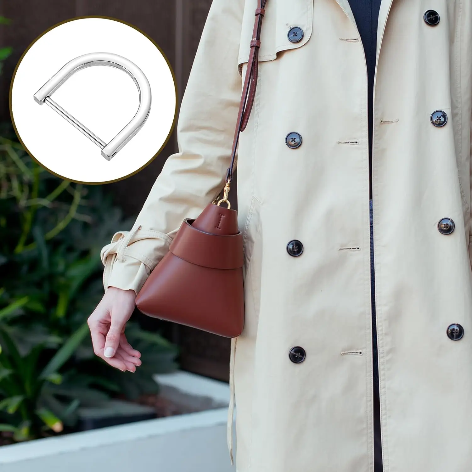 2 個 D リングネジシャックル馬蹄 U 字型 D リング DIY レザーストラップクラフト財布交換アクセサリー