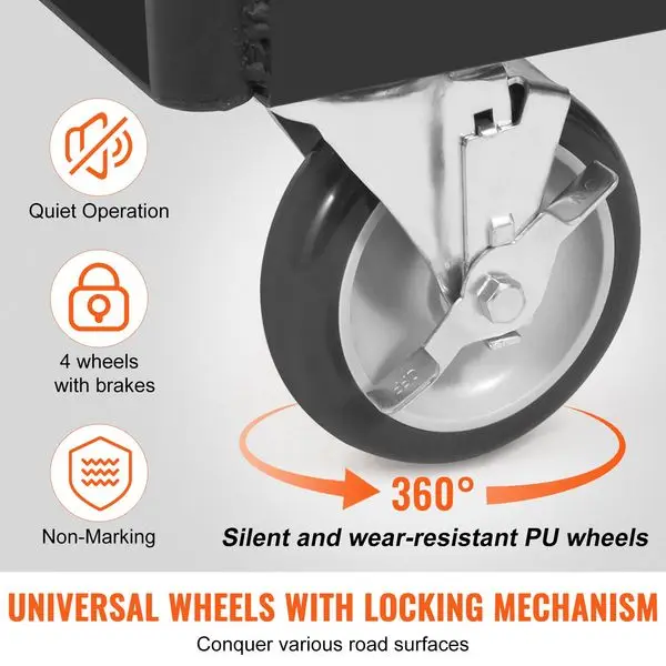 VEVOR ドライウォールカート、1500 LBS パネルドリーカート、36.02インチ x 24.02インチ デッキと5インチ回転ホイール付き、ヘビーデューティー ドライウォールシートカート、Han