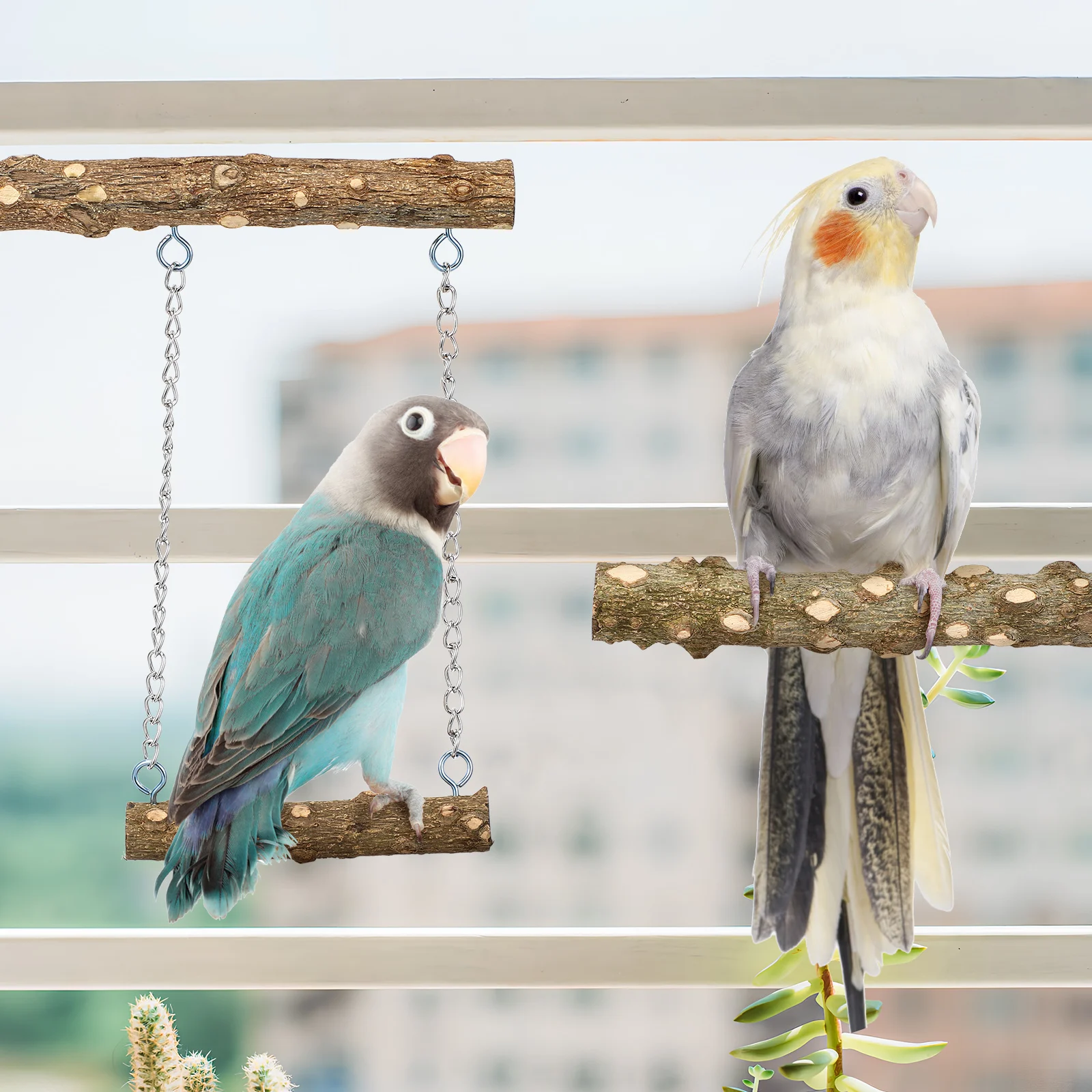 

4 pcs Wood Bird Perches For Cage Bird Accessories Durable Comfortable Parrot Playstand Natural Standing Branches For Parakeets