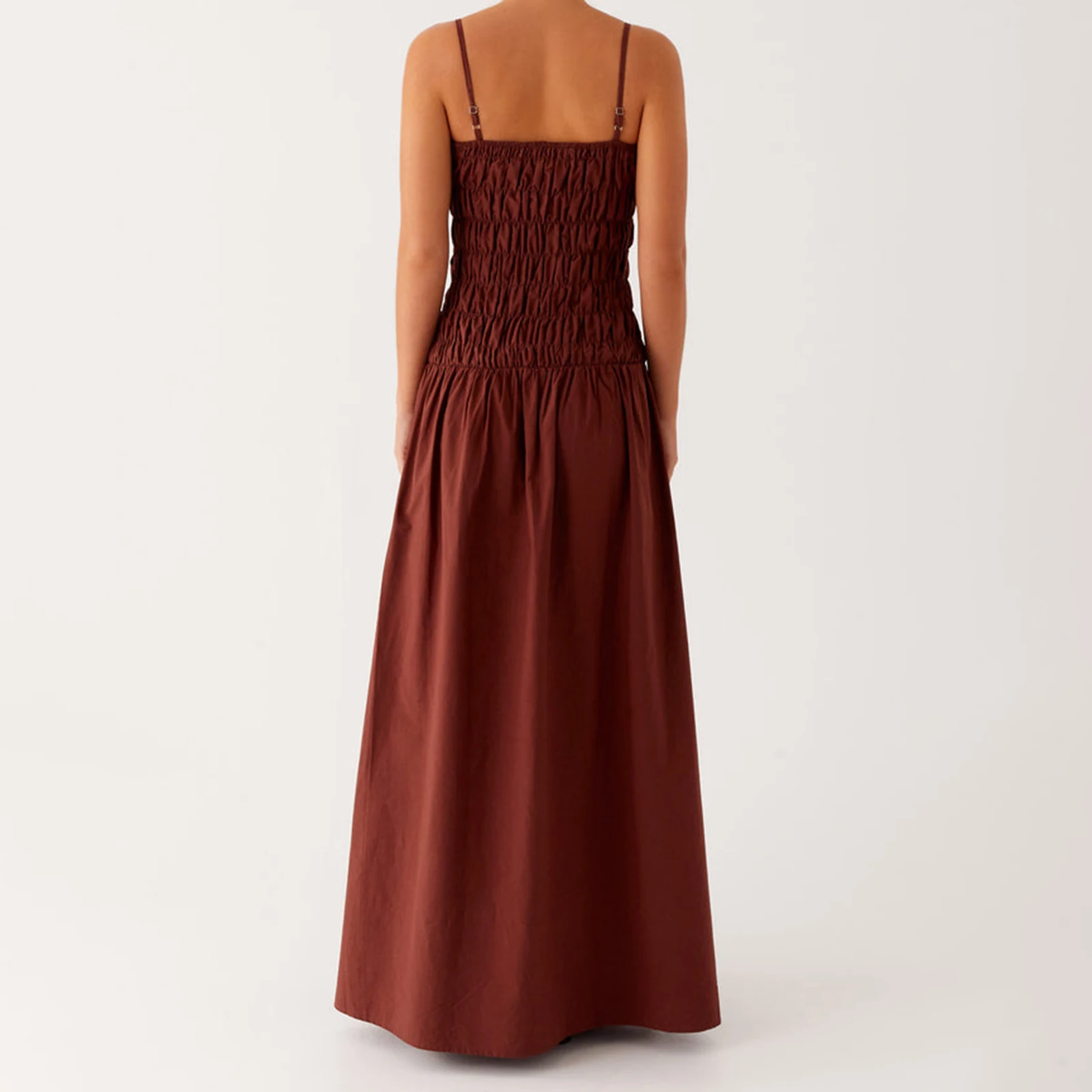 Abito lungo estivo da donna di nuova moda senza maniche con cinturino per spaghetti abito smock abito da festa estivo vendita calda SML