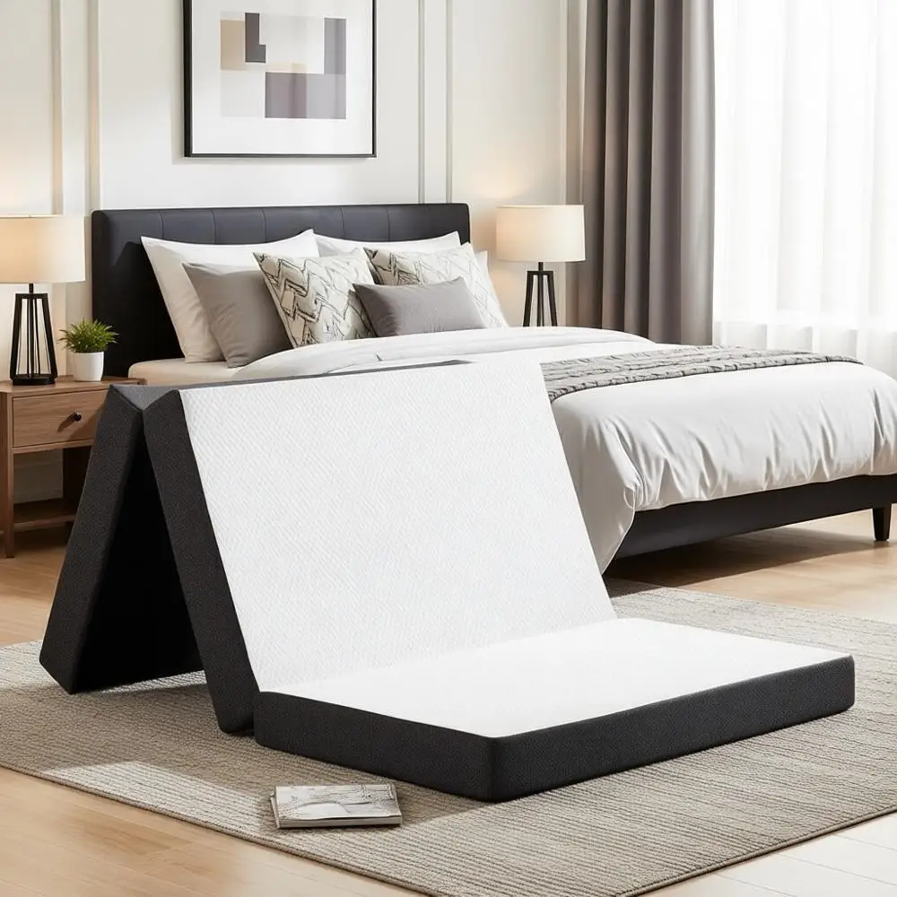 

Портативный односпальный матрас 4 дюйма - складной и моющийся, для детей и взрослых, идеально подходит для путешествий, кемпинга и занятий йогой, с сертификатом США.