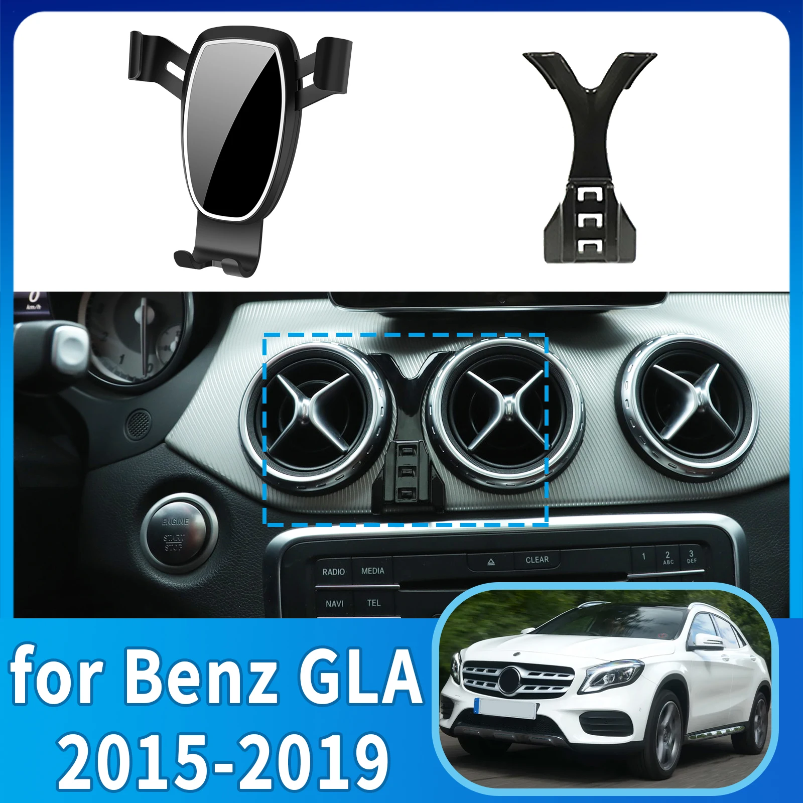 

fit for Mercedes Benz GLA X156 CLA 2015-2019 Anti-Shake Screen Base Phone Holder Mount Stand ​​ Dedicated Car​​ accessoires