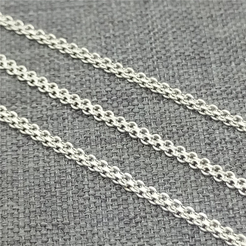 925 Sterling Silver Unfinished Flat Double Cable Chain for Bracelet Necklace 100cm/3.28ft