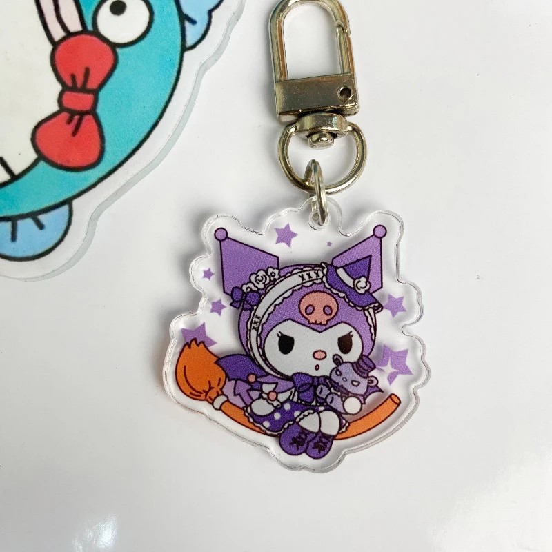 Hello Kitty Kuromi Melody Key Chain Sanrio Cinnamoroll Pochacco Purin Kawaii Cartoon Bag Pendant For Friends Children Gifts