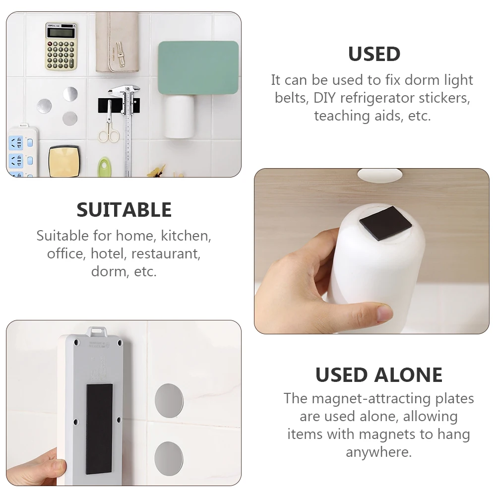 

2 Magnetic Strips 4 Plates Acrylic Glue Magnet Material DIY Fixor Adhesive Tapes Fridge Strips Home Kitchen Office Hotel