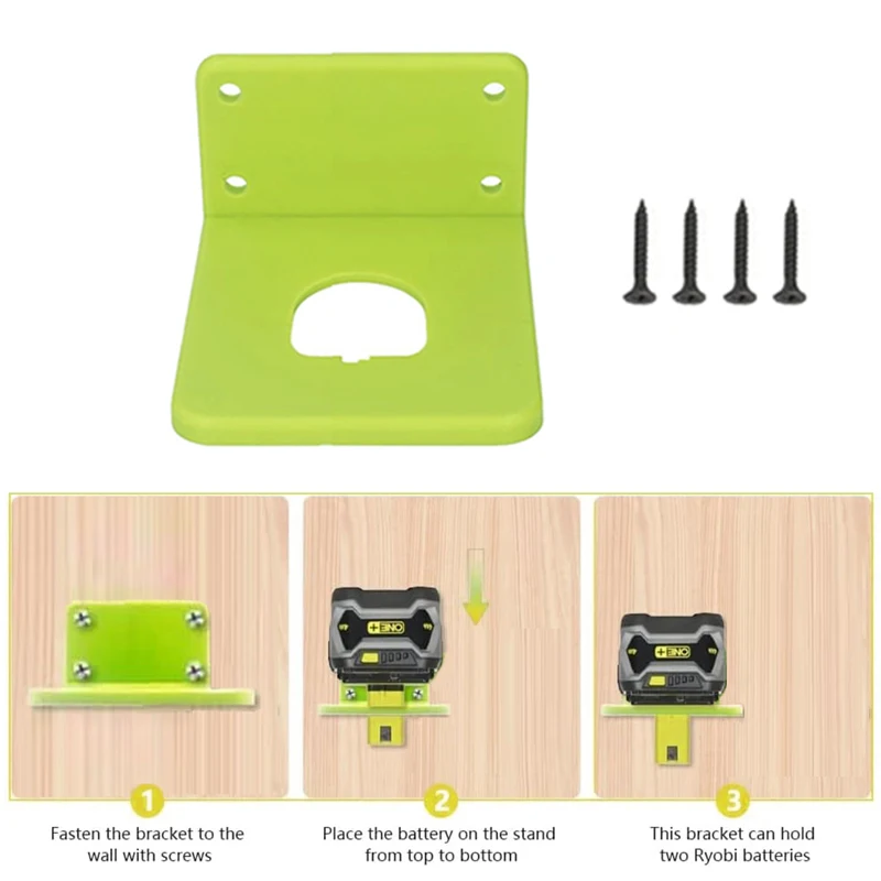 Imagem -02 - Bateria de Parede e Suporte de Ferramentas Cabides de Armazenamento Prateleira para Ryobi Bateria de Lítio 18v Ryobi P103 P107 P108