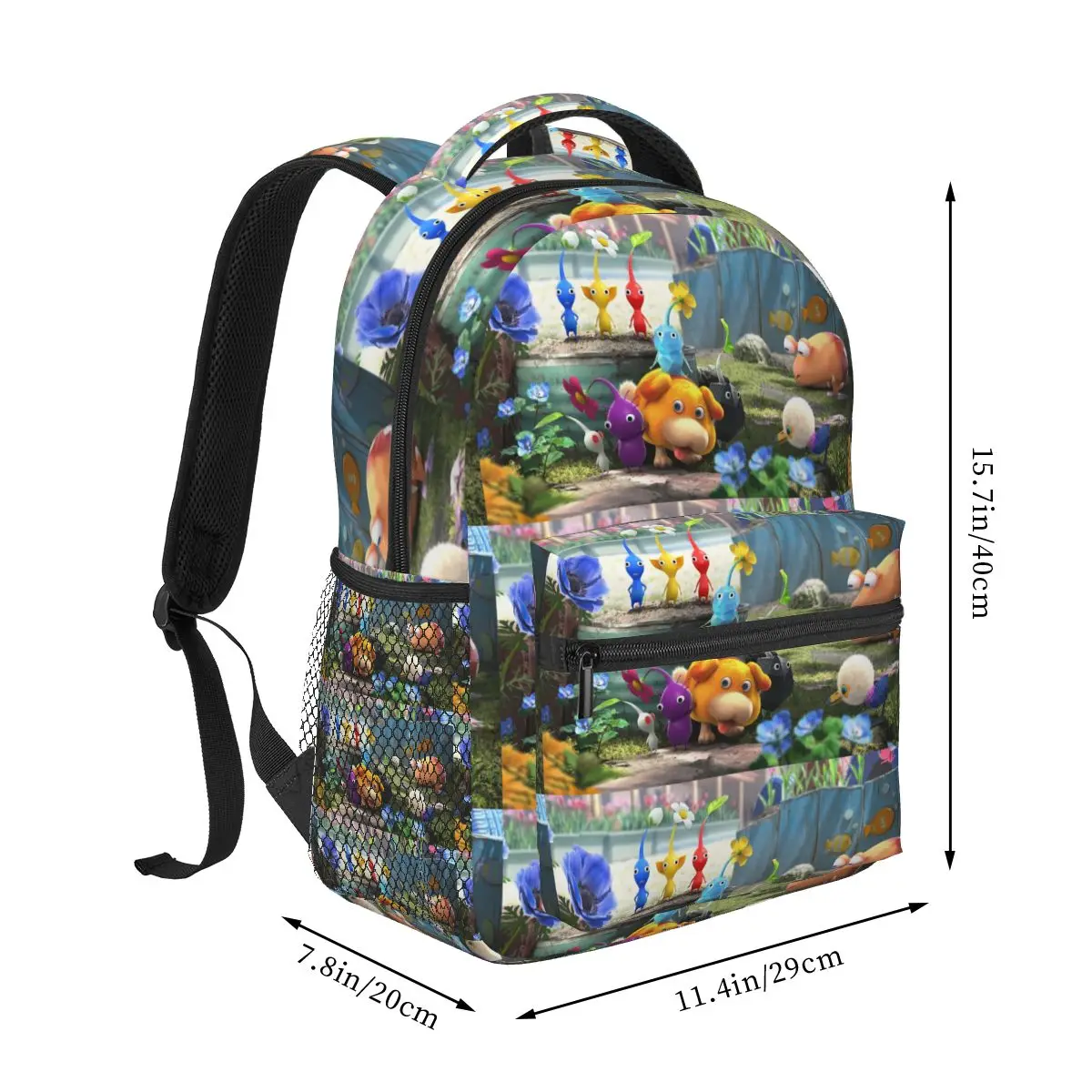 Pikmin Backpacks Boys Girls Bookbag Children School Bags Cartoon Travel Rucksack Shoulder Bag Large Capacity