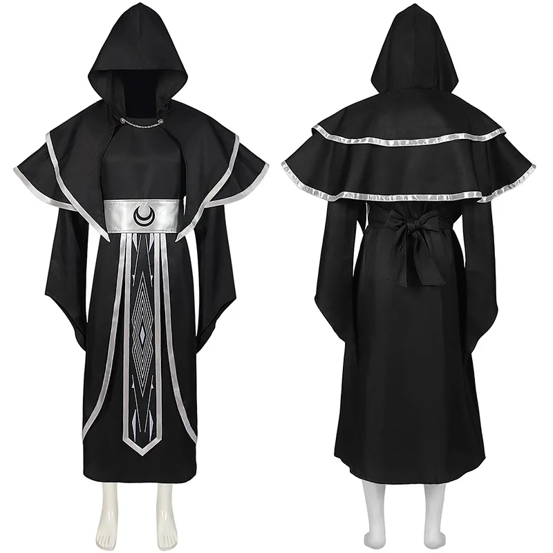 Pastor Godfather Costume Cosplay Priest Bishop Christian Pastor Suit Horror Death Cloak Halloween Masquerade Party Prop