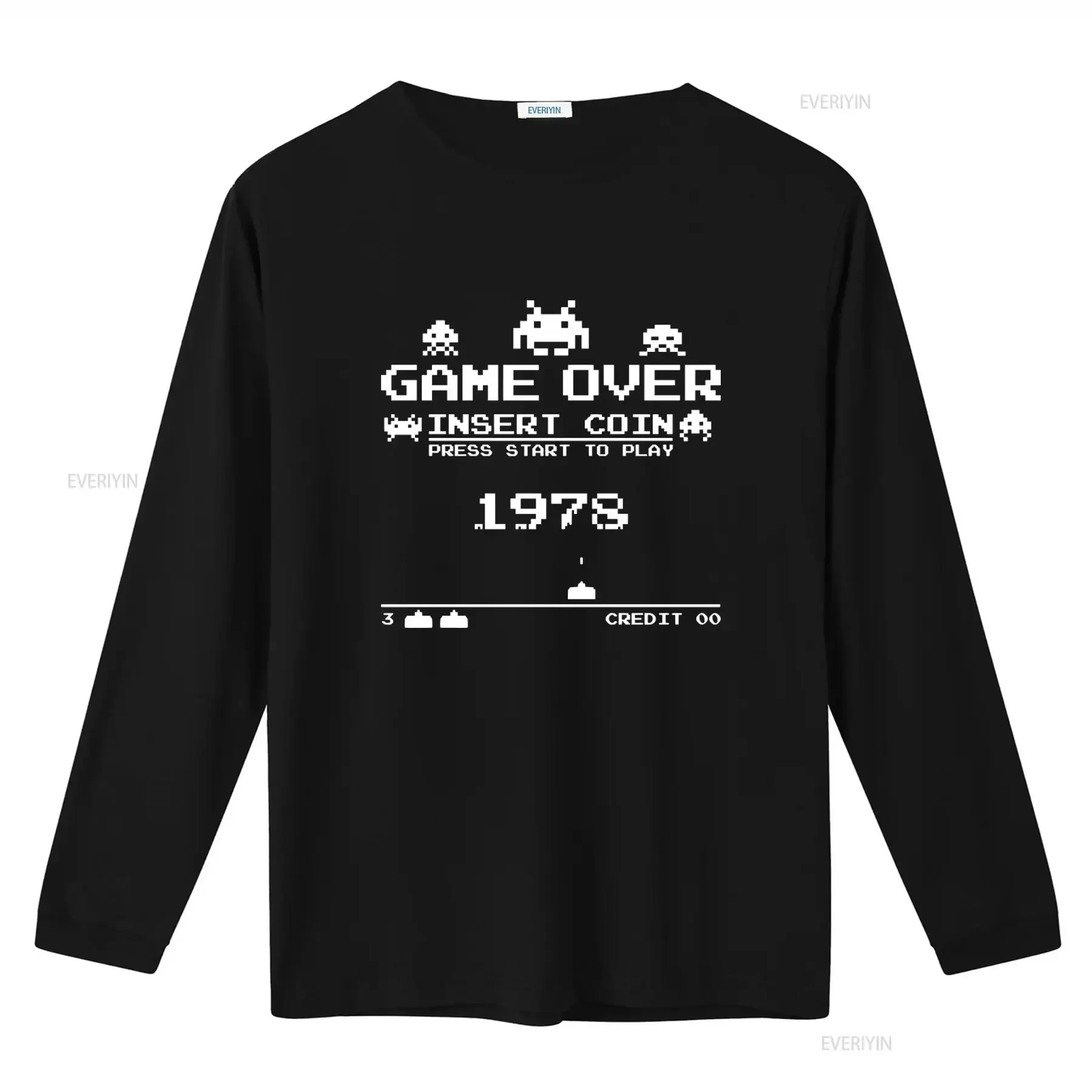 Retro Arcade Style Space Invaders Game Over Insert Coin Press Start T Shirt 1978 Design vintage Washed designer clothes