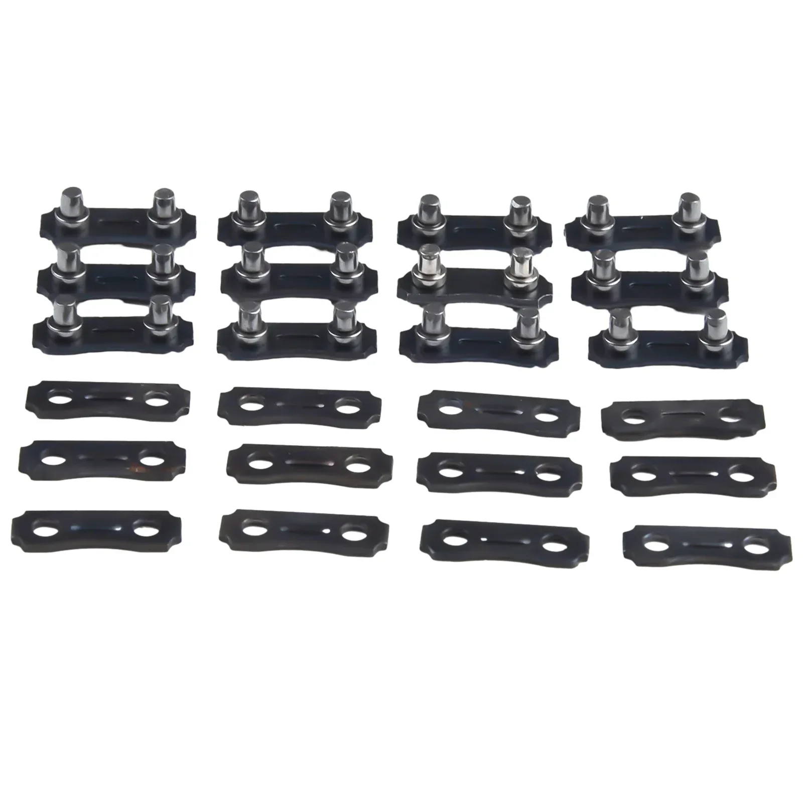 

12 Sets Heavy Duty Chainsaw Chain Repair Kits Drive Links Part 3/8LP Pitch - 0.050 Gauge Links Tie Straps Electric Saw Parts