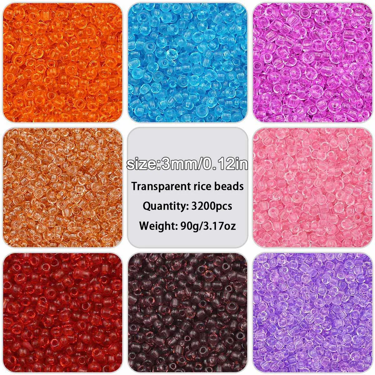 650Pcs3mm Small Coloured Glass beads, Loose Beads material, Handmade DIY beads, Used For Making bracelets, Necklaces Accessories