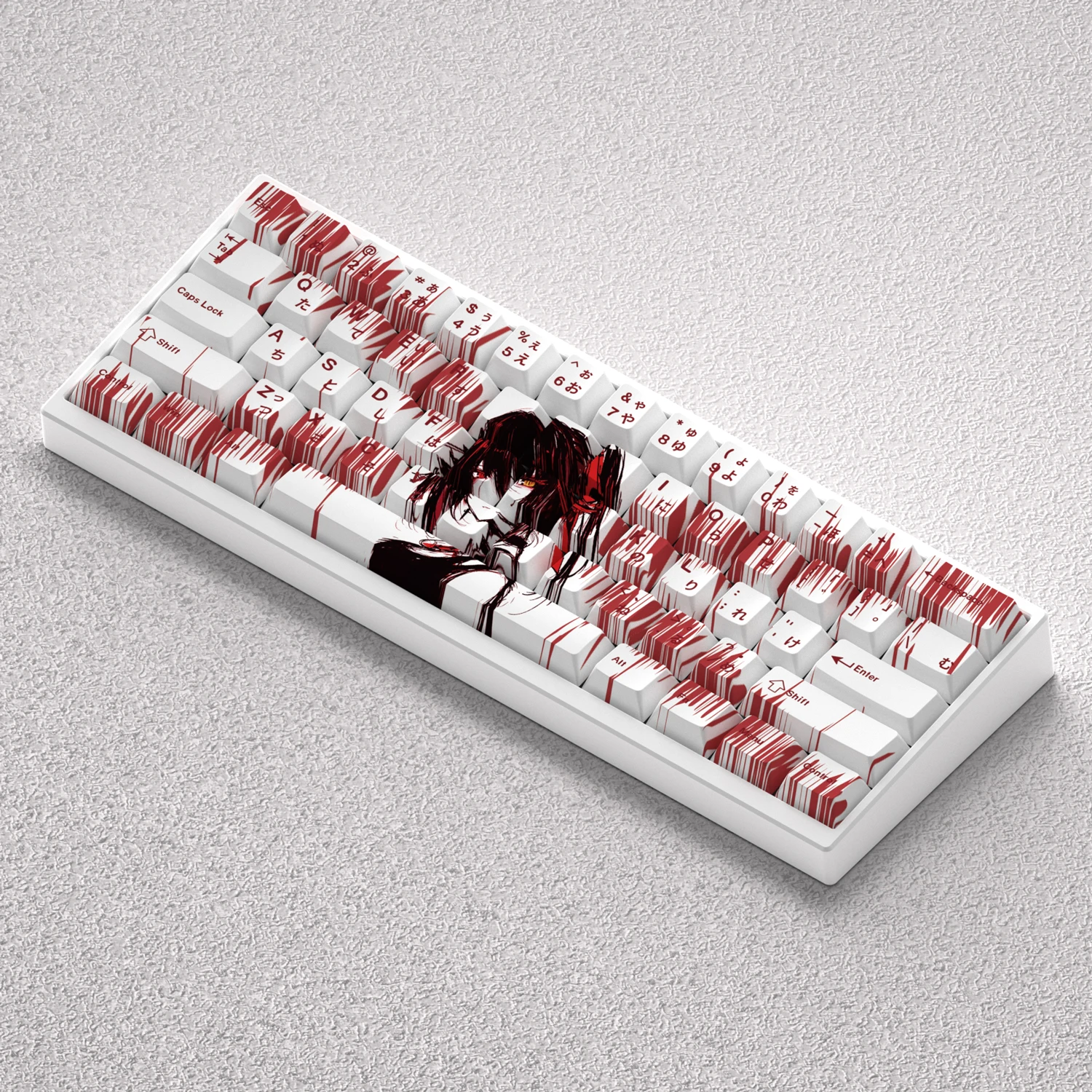 

773 Полупрозрачные колпачки Kes Tokisaki Kurumi, колпачки для клавиш с боковой печатью, PBT Dye-Sub Cherry для механической клавиатуры, набор 61, 65, 68