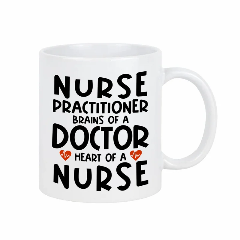 

[Ceramic Nurse Mug] Machine Washable 1pc Nurse Practitioner Ceramic Mug - 11oz Insulated Coffee Cup with Non-Slip Base, Multipur