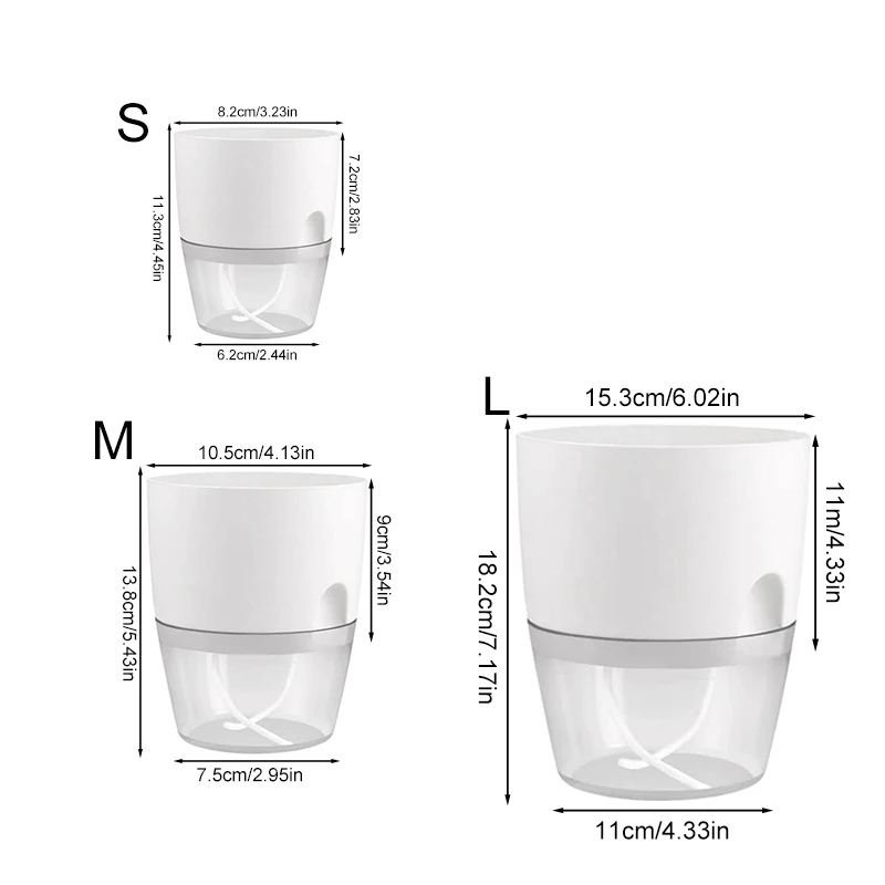 Transparant Dubbellaags Plastic Bloempot Hydroponisch Huis Vaas Zelfbewatering Bloempot Katoenen Touw Water Kleine Plant Pot