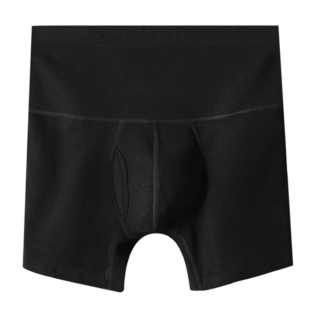 Cuecas boxer masculinas confortáveis de cintura alta com bolsa respirável, cuecas macias de poliéster e elastano para uso estendido