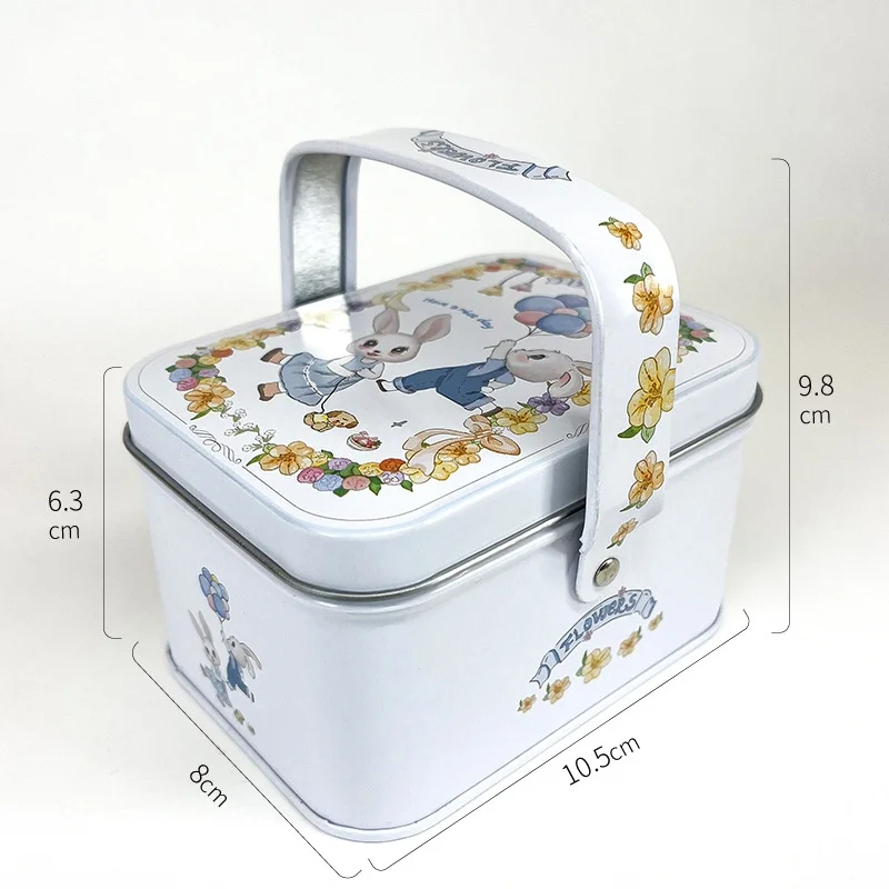 Easter Rabbit Flower Candy Box with Handle Portable Cookie
