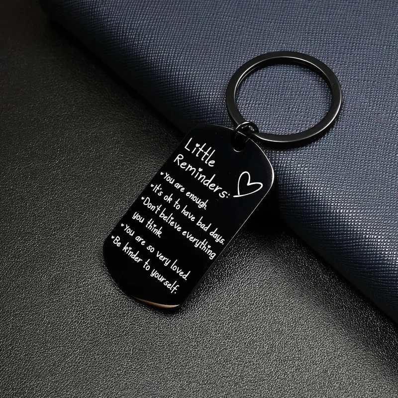 Little Reminders Keychain Inspiration Gifts for Women Men Affirmation Uplifting Mental Health You Are Enough Keyring Jewelry view 4