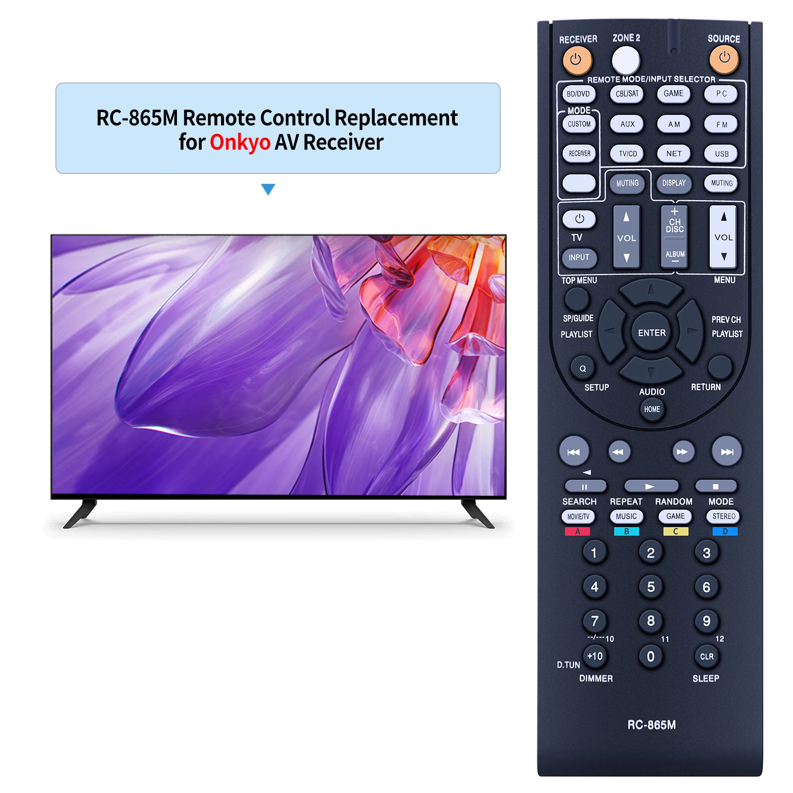 جديد RC-865M التحكم عن بعد لاستقبال Onkyo AV HT-R391 TX-NR315 TX-NR525