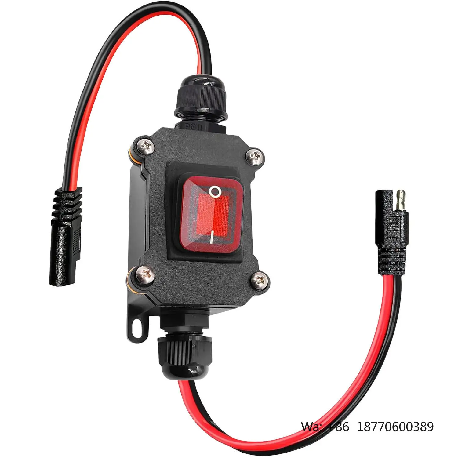 12AWG ON/Off Switch Cable with Quick Connect/Disconnect Light, IP67 Waterproof Suit for Camp Trailer,RV, or Others Devices