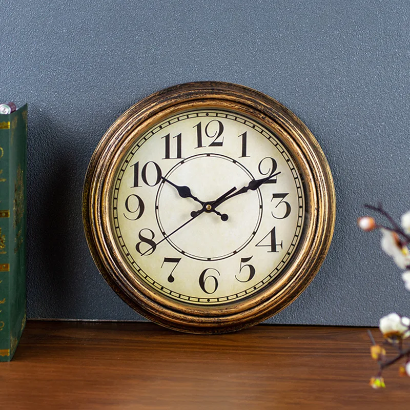 

12 Inch 30cm Retro Old Digital Pointer Round Wall Clock Living Room Home Clock Wall Watch Personality Quartz Clock