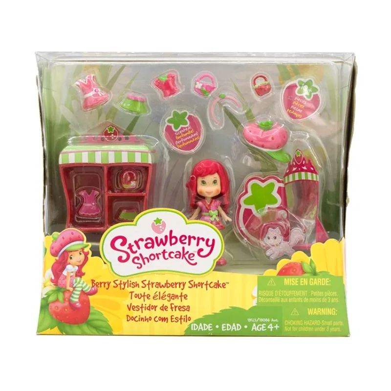 

Strawberryse Shortcake-berry Stylishe Doll Wardrobe Dress Up Scene with Hat and Bag Cartoon Peripherals Toys Children's Gifts