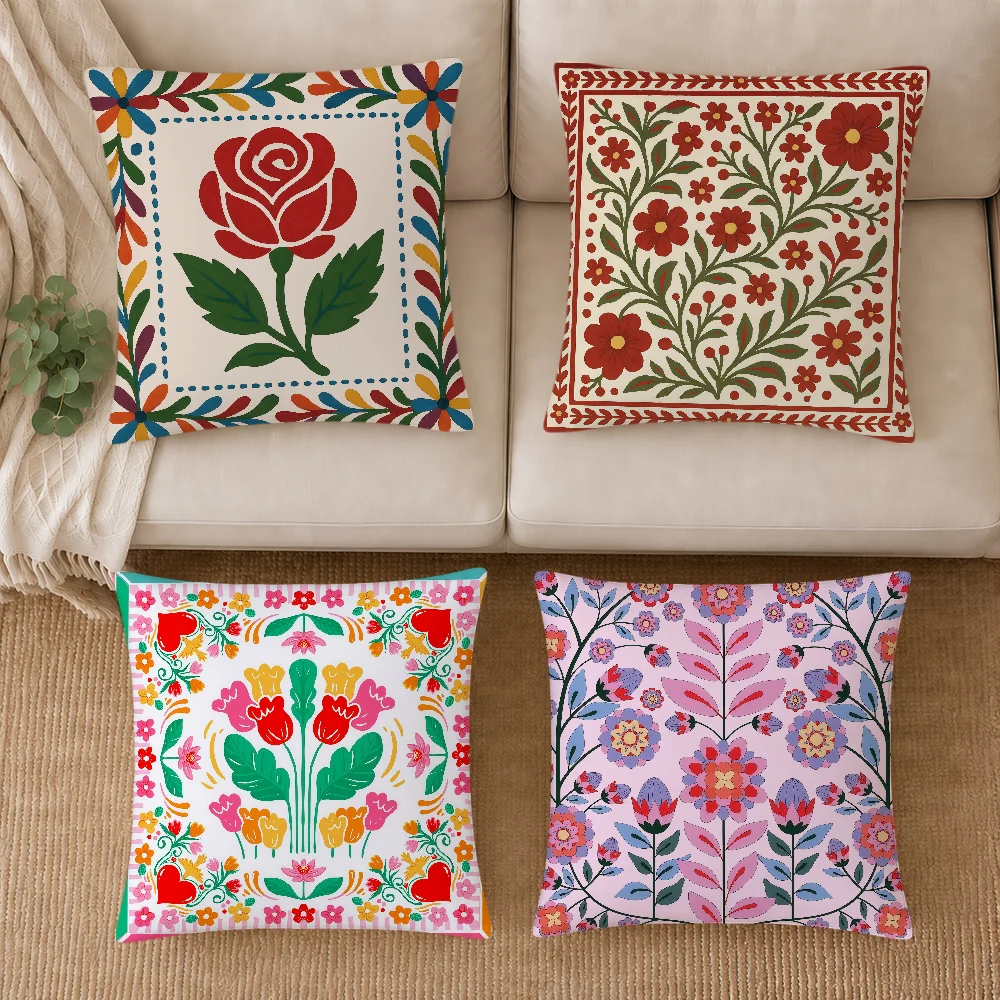 fashion vintage retro rose flower Pink Garden soft pillowcase Double Sided Sofa Home Living Room Decor  hogar pillowcover gift