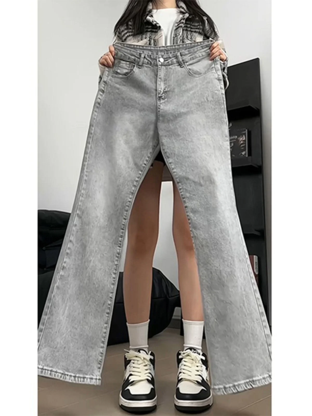 

Мужские джинсы с флисовой подкладкой, прямые брюки, универсальные, для осени и зимы, молодежные, трендовые, износостойкие