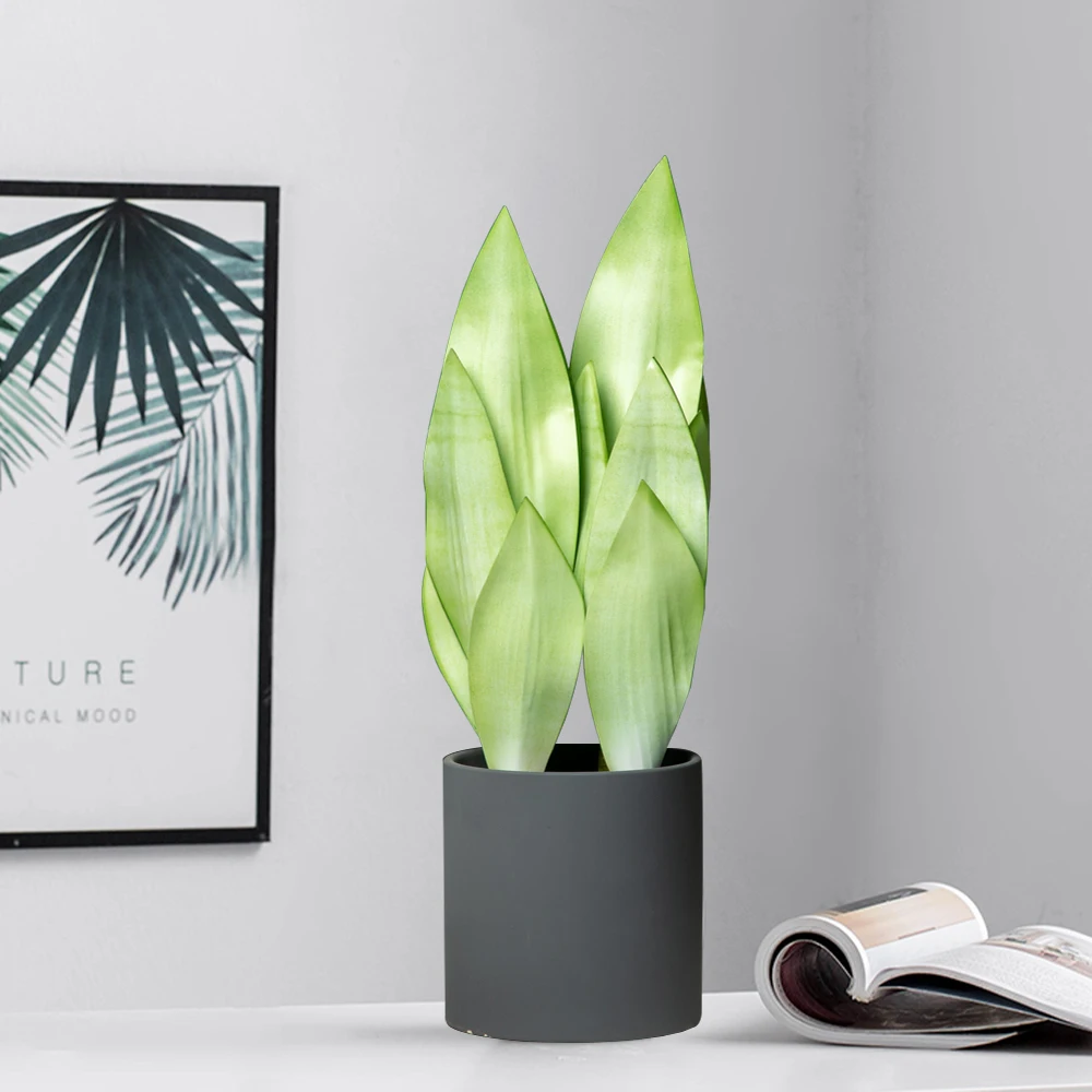 31/37 cm künstliche Schlangenpflanzen, gefälschte Sukkulenten, Kunststoff, Tigerfellpflanze, tropische Sansevieria für Büro, Zuhause, Tischdekoration – Detail 13