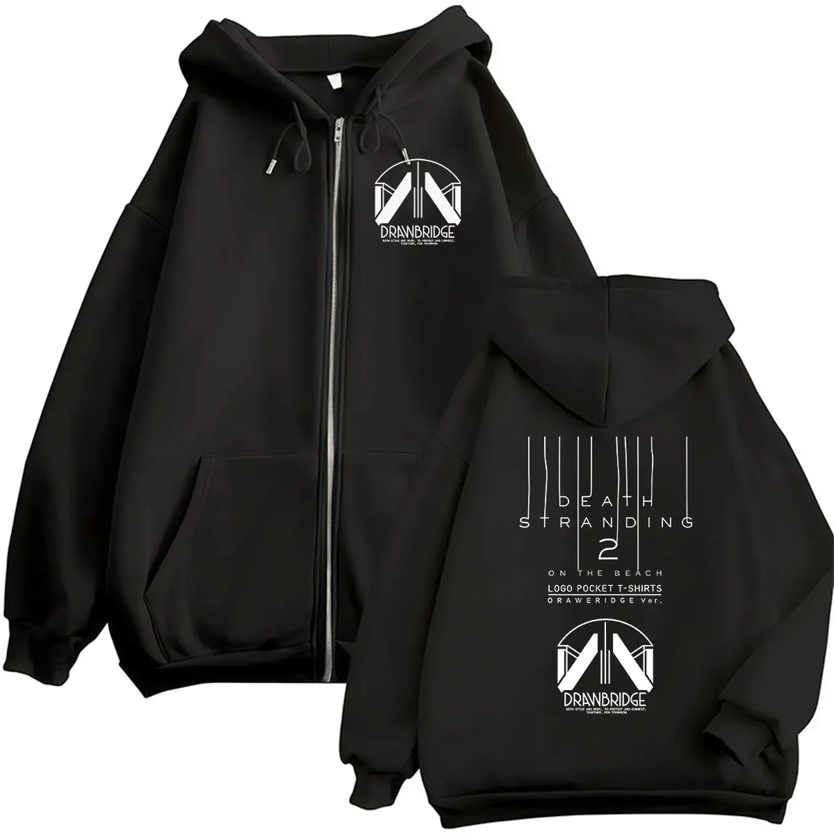 Game Death Stranding 2 DHV MAGELLAN Zipper Hoodie Men's Women Vintage Long Sleeve Fashion Oversized Jacket Sweatshirt Streetwear