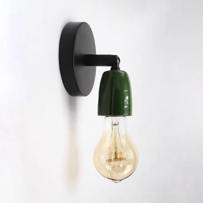 

E27 E26 Керамический цоколь для лампочки Ретро Регулируемый патрон для лампы Промышленный фарфоровый настенный светильник Винтажный настенный патрон